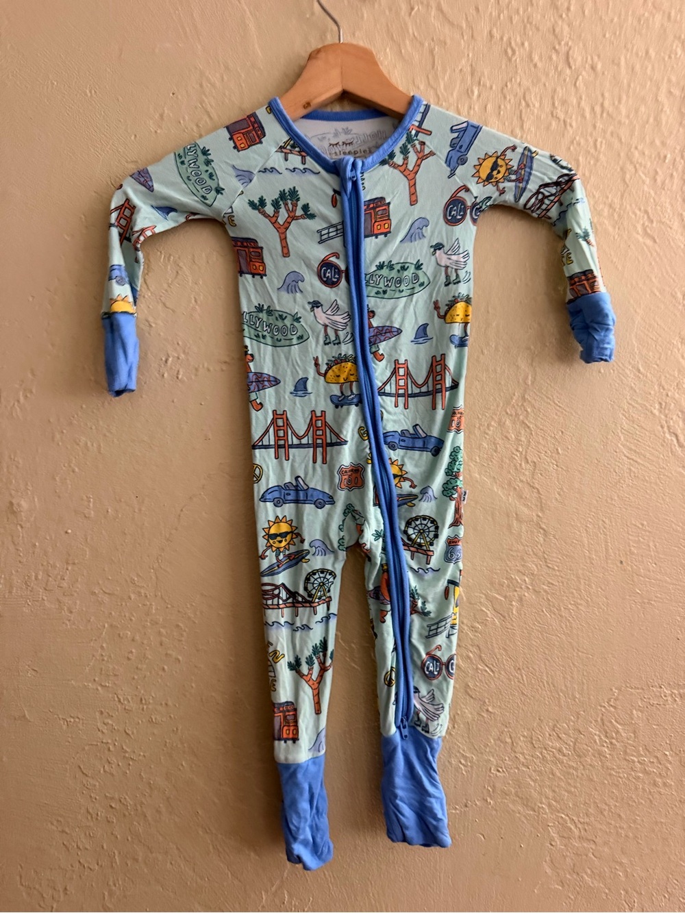 Little Sleepies Light Blue California One-Piece Footie